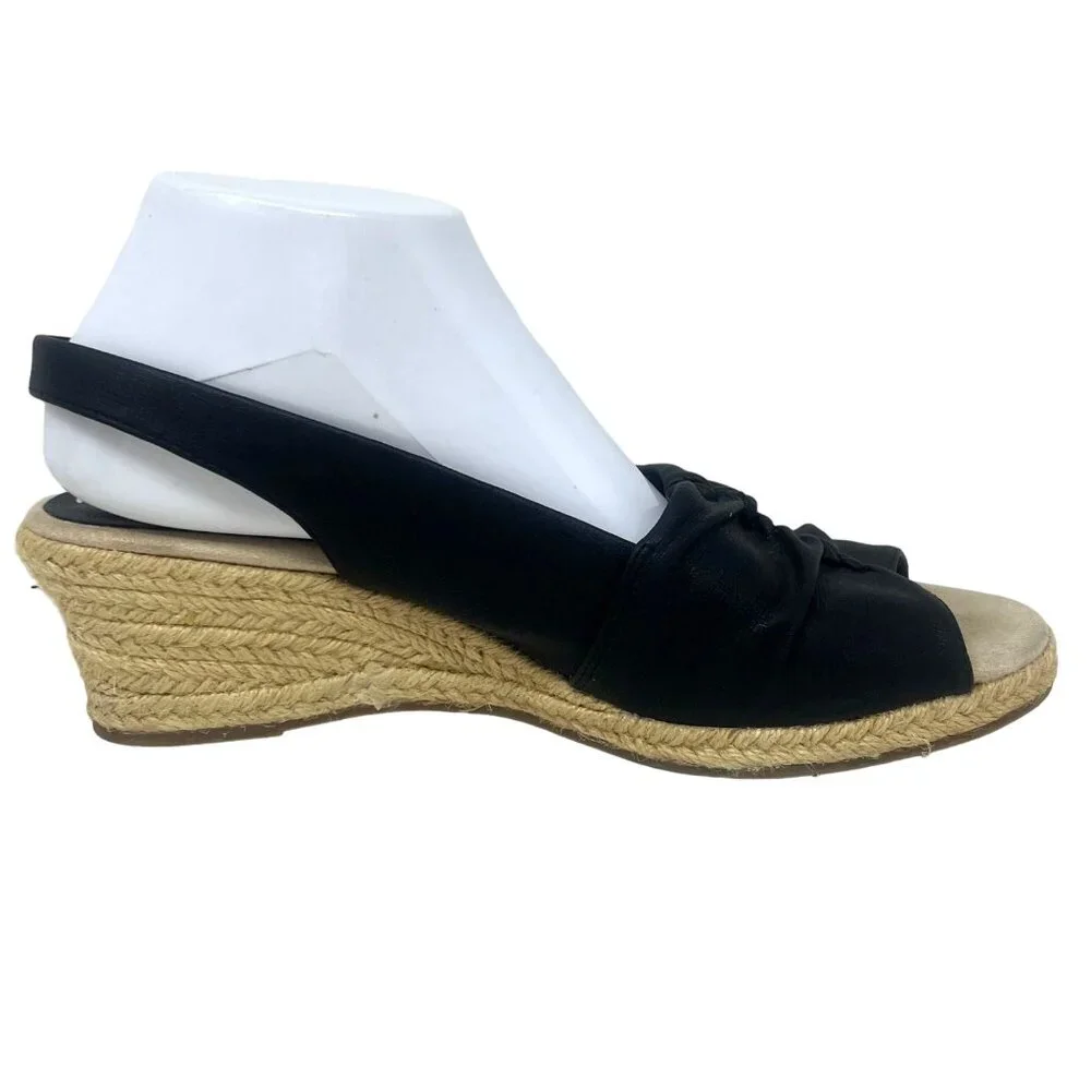 Easy Street Kindly Womens Black‎ Slingback Espadrille Sandal Size 9.5M